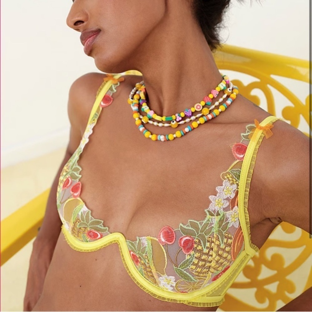 New! For love and lemons Mirabelle Underwire Bra cherry pineapple 24535